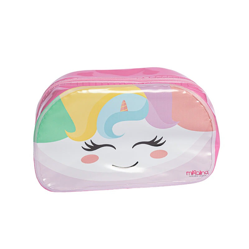 Necessaire Unicórnio Fofura para Maquiagem Higiene e Organização Diária
