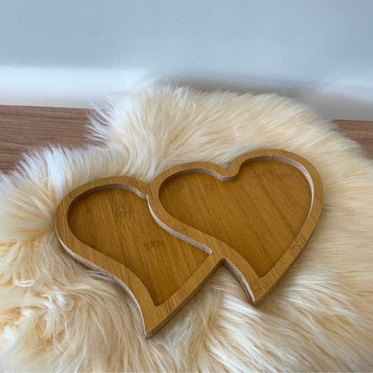Petisqueira 2 Corações em MDF 30x20cm CT2840
