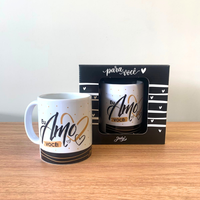 Caneca Cerâmica 300ml "Eu Amo Você" – Presente Romântico para Namorado, Namorada e Casal | CA522
