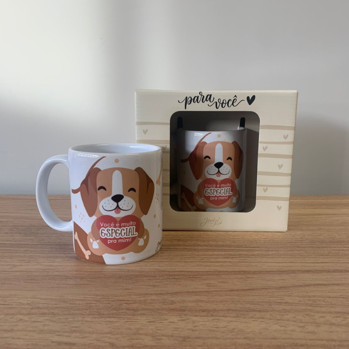 Caneca Cerâmica 300ml – Cachorro / Você É Muito Especial Para Mim Presente Romântico para Namorado, Namorada e Casal | CA793