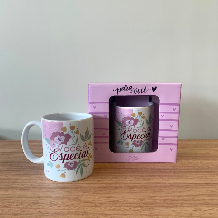 Caneca Cerâmica 300ml "Você é Especial" – Presente Criativo com Mensagem Especial | CA867
