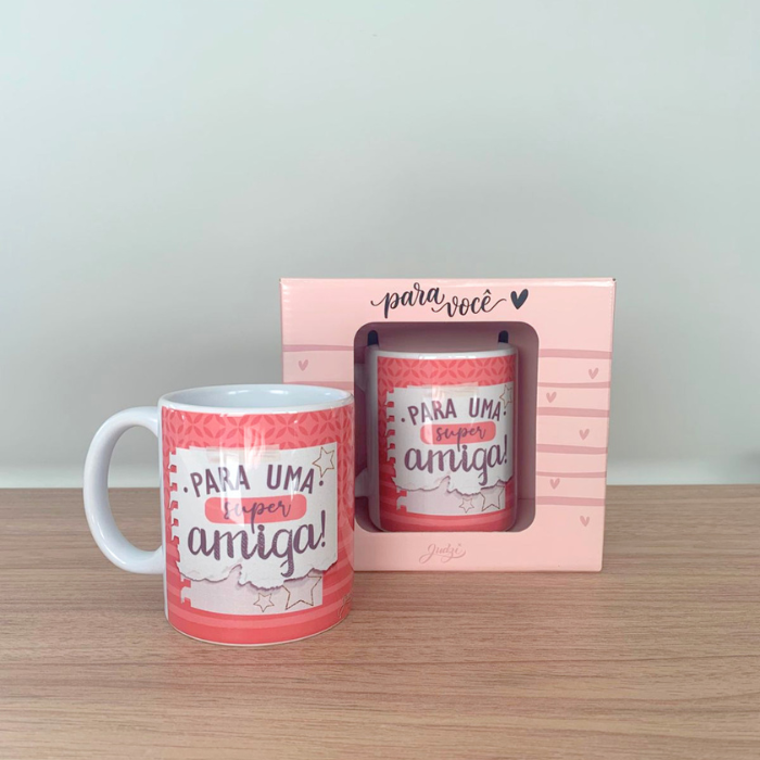 Caneca Cerâmica 300ml Para Uma Super Amiga – Presente Criativo de Amizade | CA286
