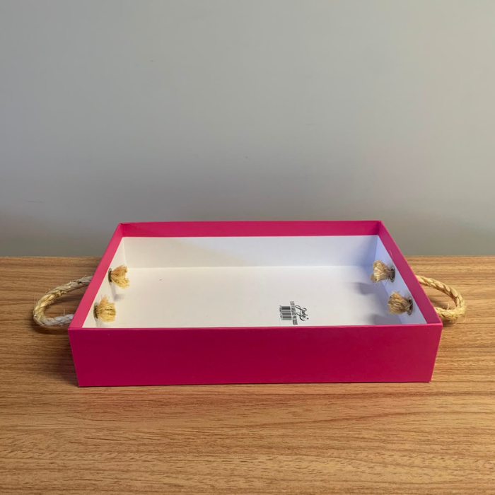 Bandeja com Alça de Sisal Pink – Kit com 2 Unidades