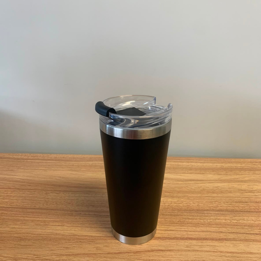 Copo Térmico com Tampa Acrílica Preto – Copo para Bebidas Quentes e Frias