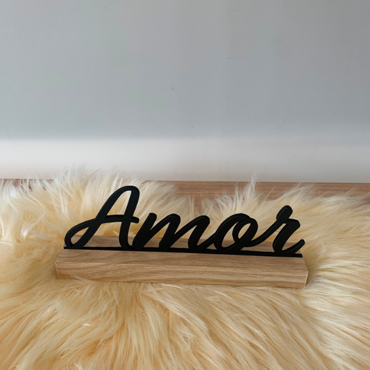 Placa Decorativa Amor em MDF 20x9cm