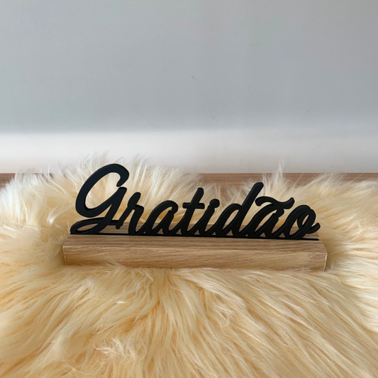 Placa Decorativa Gratidão 20x9cm – Modelo Sortido