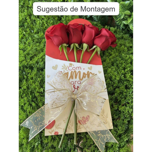 PORTA-FLOR COM ALÇA CORAÇÃO- COM AMOR PARA VOCÊ | 3 UNIDADES - PFAC03