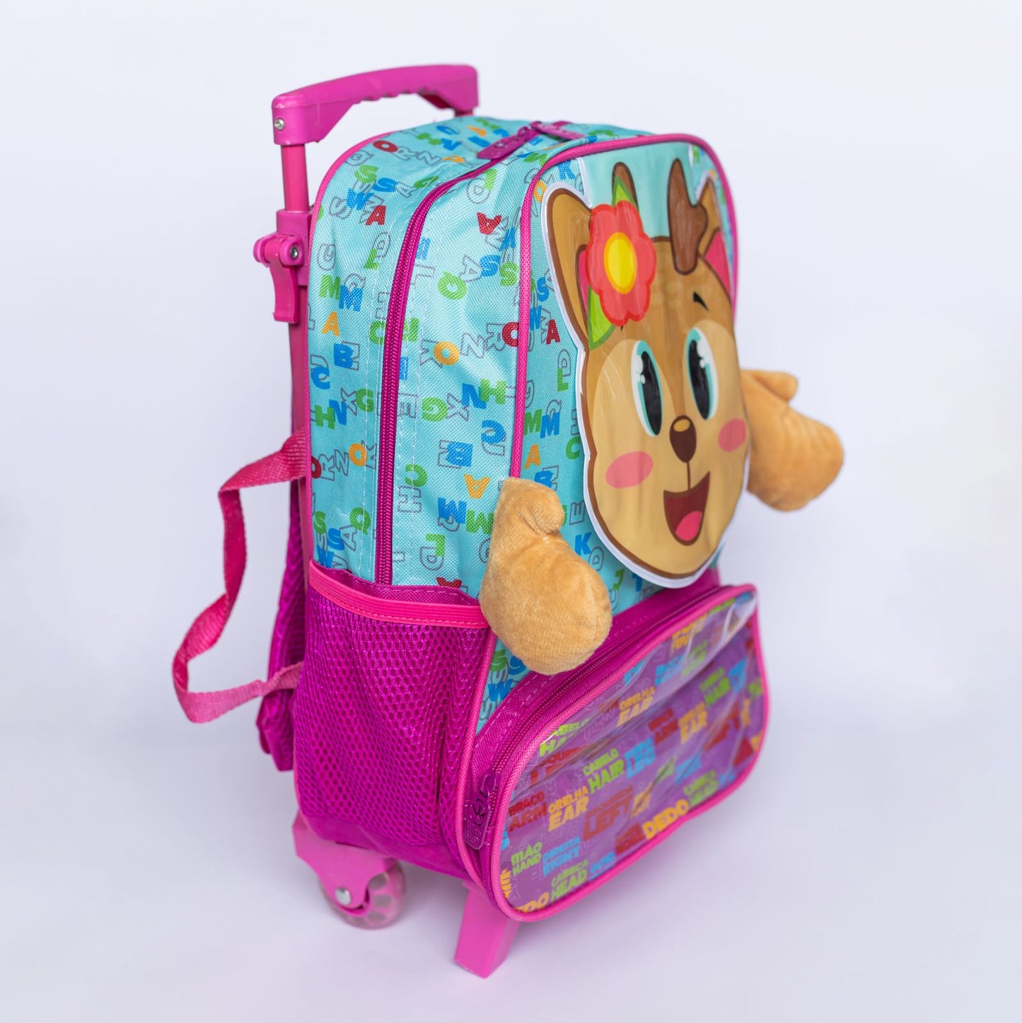 Mochila Infantil com Rodinhas Baby Rena Poliéster para Creche e Escola