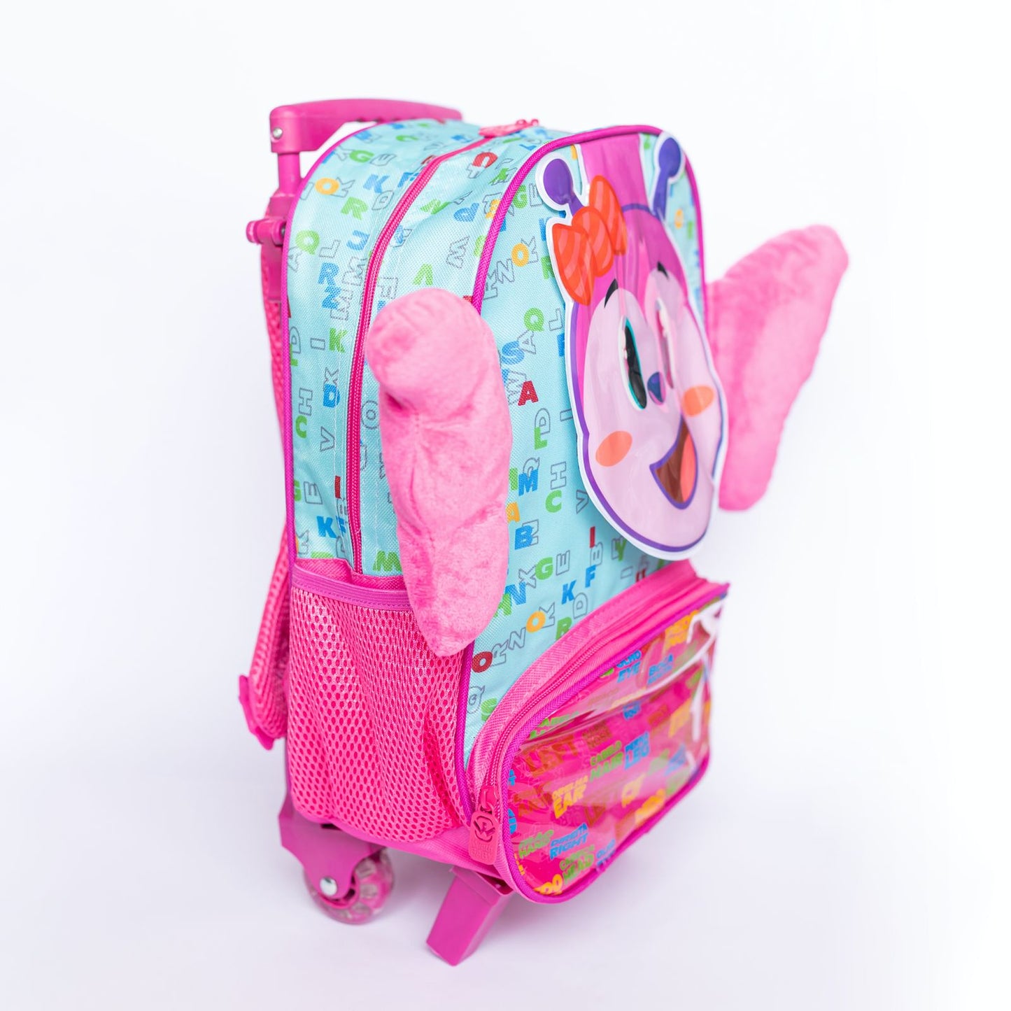 Mochila Baby com Rodinhas Borboleta em Poliéster 40x30x15 cm