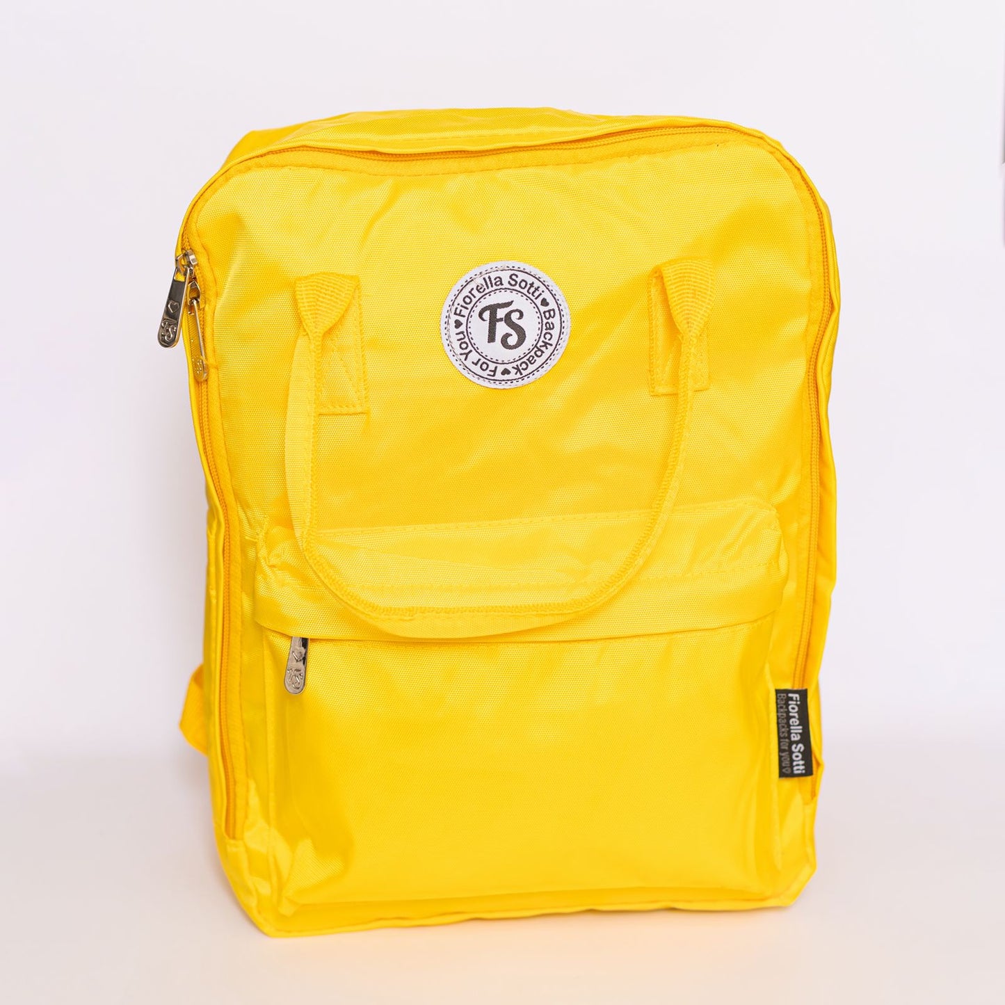 Mochila Quadrada Amarela em Poliéster – Mochila Escolar e Dia a Dia