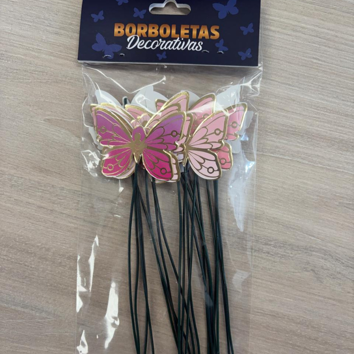 Borboleta decorativa - Cartela | 20 Unidades
