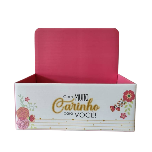 Caixa Display - Tam P - Para Cestas e Presentes - Com carinho para você| 3 Unidades - CXD010