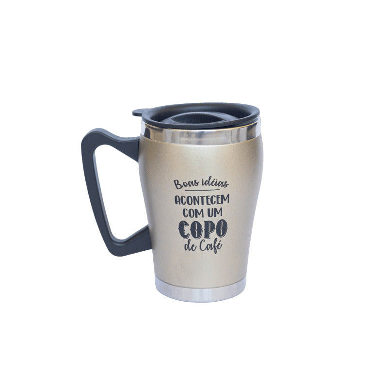 Caneca Térmica Café É Sempre Preta 330ml – Caneca para Café e Bebidas Quentes