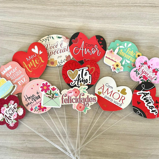 Plaquinhas decorativas variadas | 30 Unidades