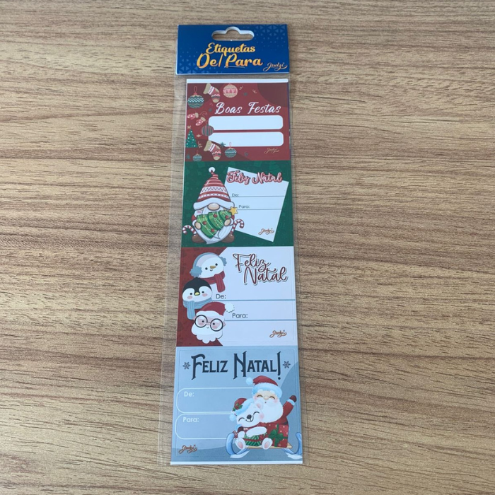 Etiqueta de Para Natal Cartela com 8 Unidades Kit com 50 Cartelas para Presentes