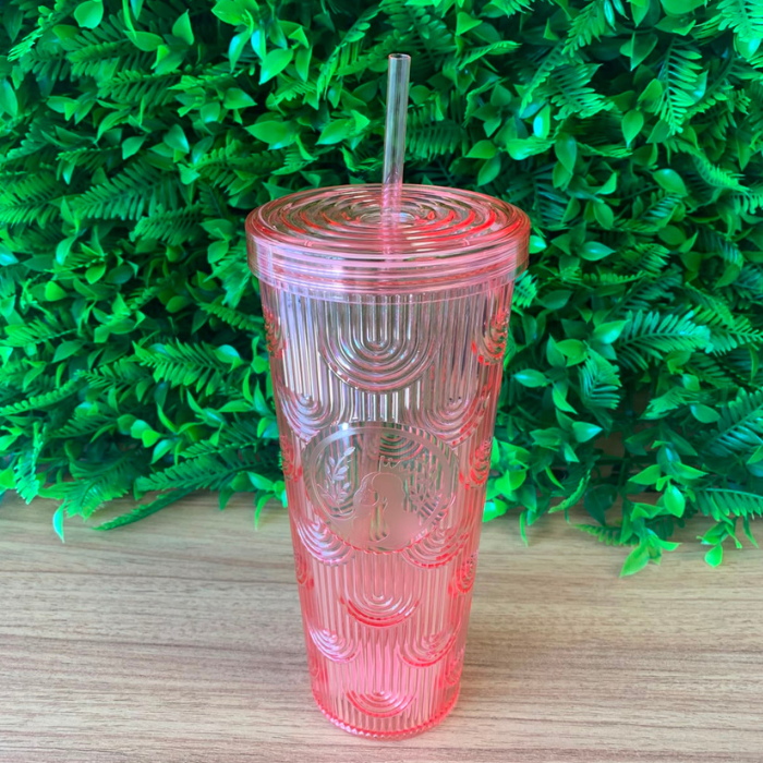 Copo com Tampa 1000ml Rose – Copo Acrílico para Bebidas