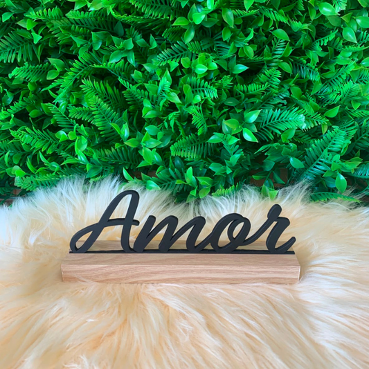 Placa Decorativa Amor em MDF 20x9cm