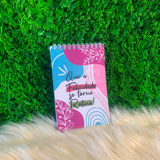 Planner de mesa semanal + Bloco de anotações - Que a felicidade se torne rotina