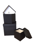 Kit Caixa Box Cúbica Preta para Presentes e Cestas – Kit com 3 Unidades