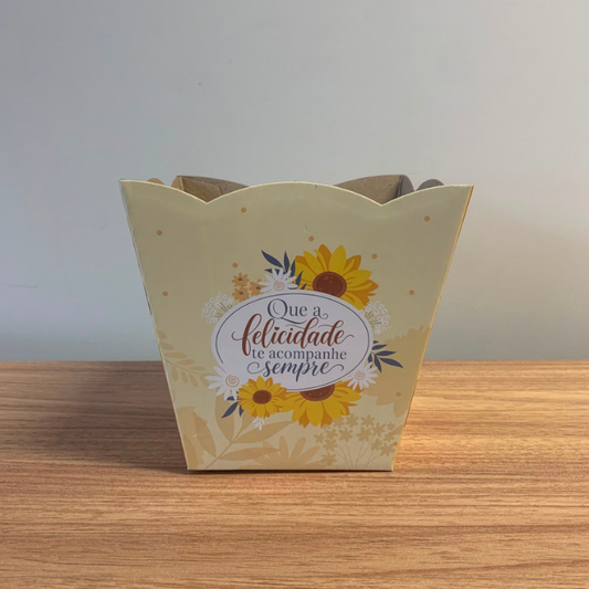 Cachepô Que a Felicidade Te Acompanhe Sempre CH902 – Kit com 3 Unidades sem Plaquinha