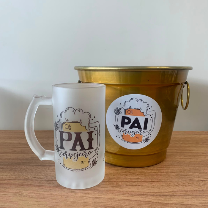 Kit balde + caneco chopp - pai cervejeiro - KIT258