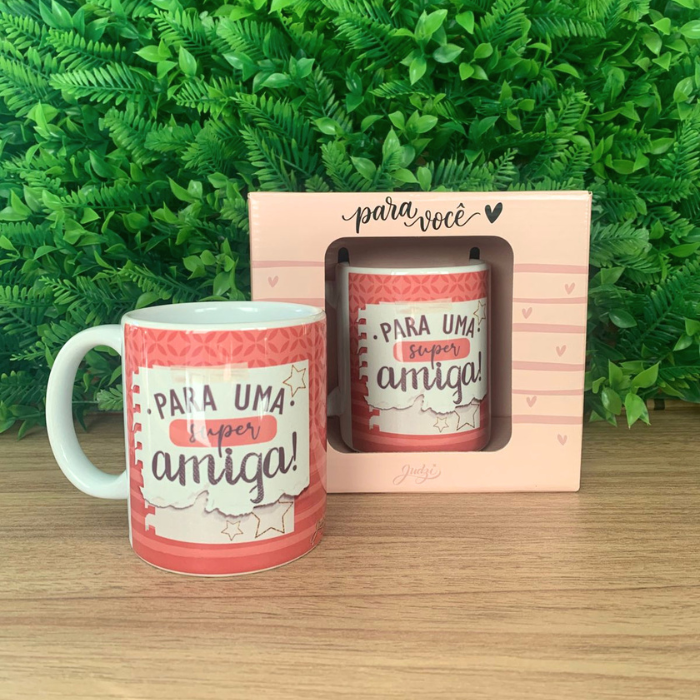 Caneca cerâmica 300 ml - para uma super amiga - CA286