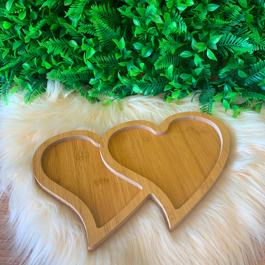 Petisqueira 2 Corações em MDF 30x20cm CT2840
