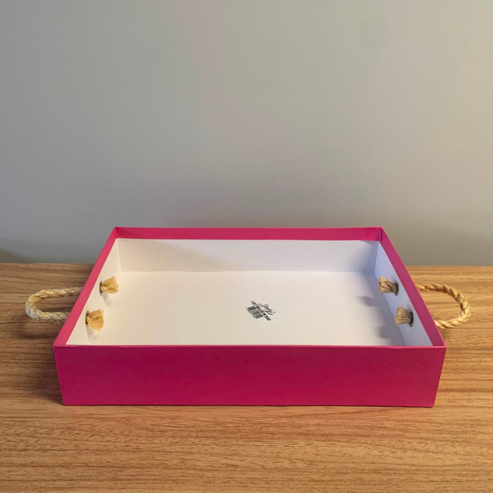 Bandeja com Alça de Sisal Pink – Kit com 2 Unidades
