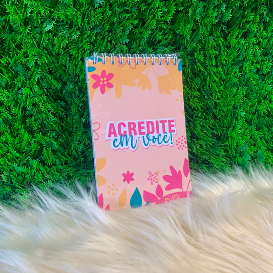Planner de mesa semanal + Bloco de anotações - Acredite em você