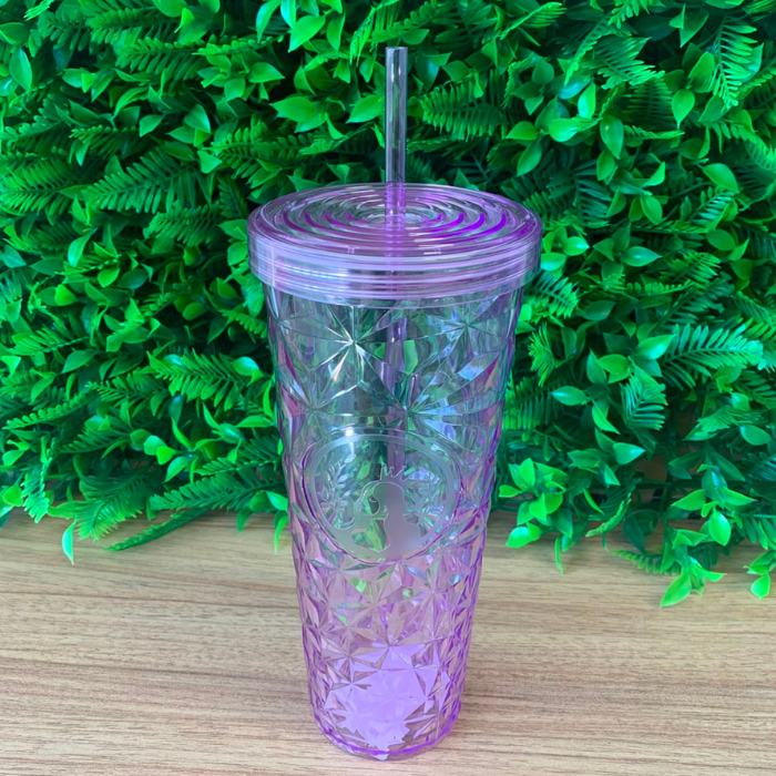 Copo com Tampa 1000ml Roxo – Copo Acrílico para Bebidas
