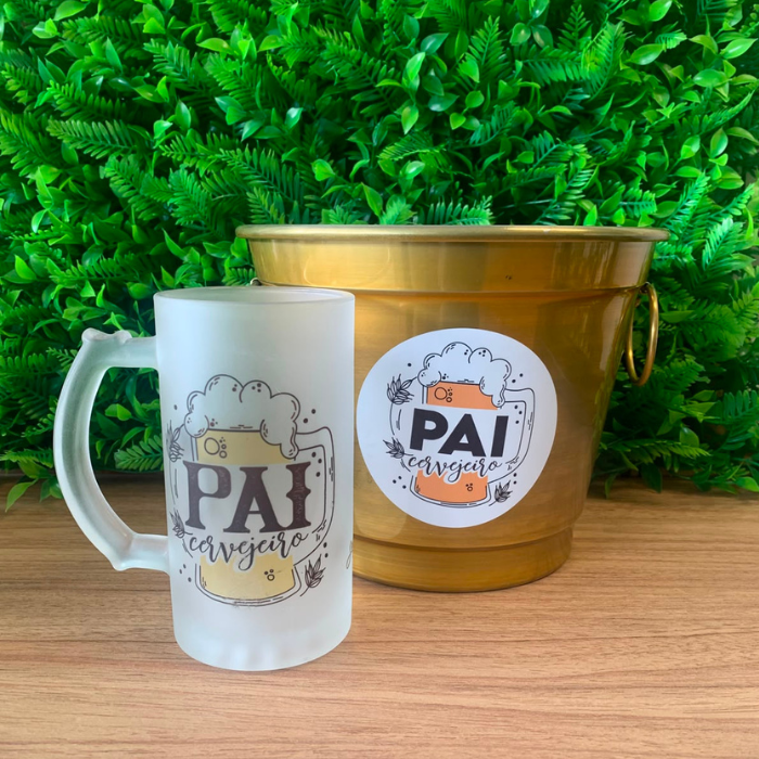 Kit balde + caneco chopp - pai cervejeiro - KIT258