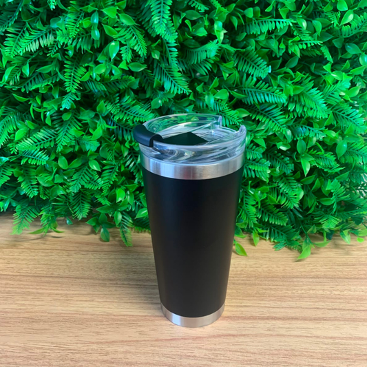 Copo Térmico com Tampa Acrílica Preto – Copo para Bebidas Quentes e Frias