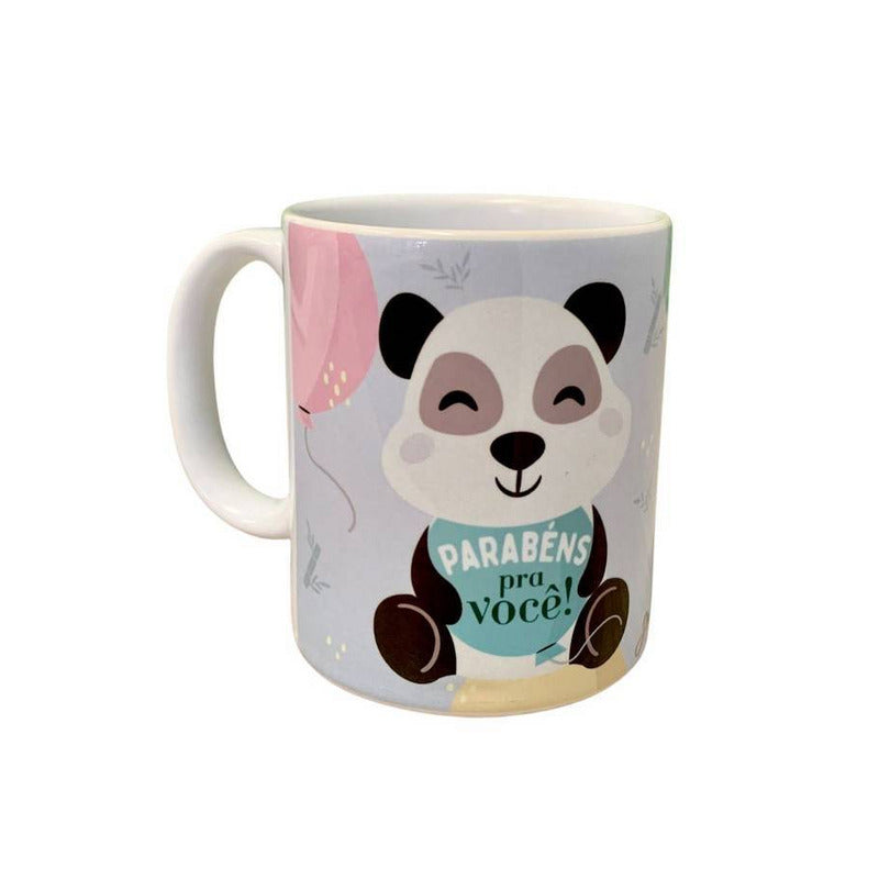 CANECA CERÂMICA 300 ML - PANDA / PARABÉNS PRA VOCÊ  VOCÊ - CA792