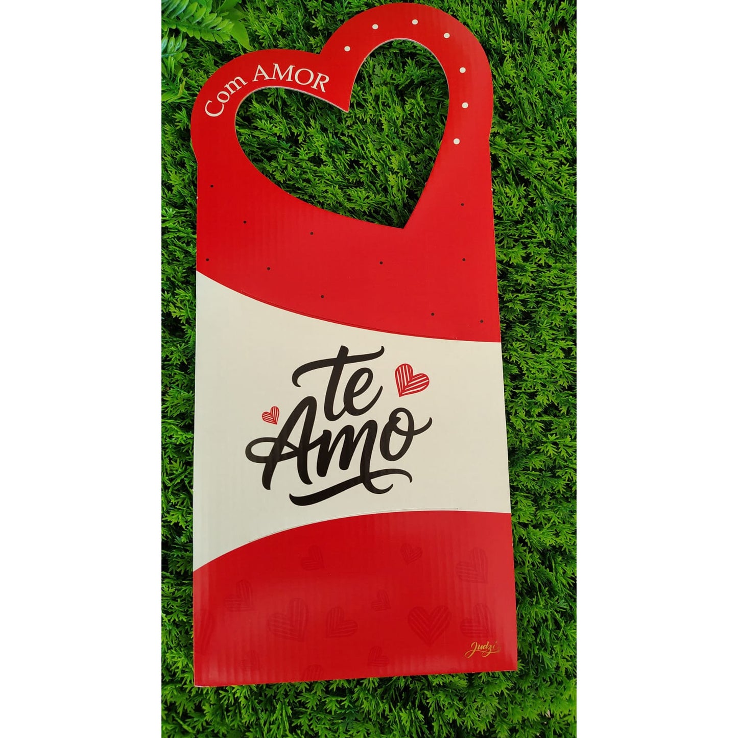 PORTA-FLOR COM ALÇA CORAÇÃO- TE AMO | 3 UNIDADES - PFAC02
