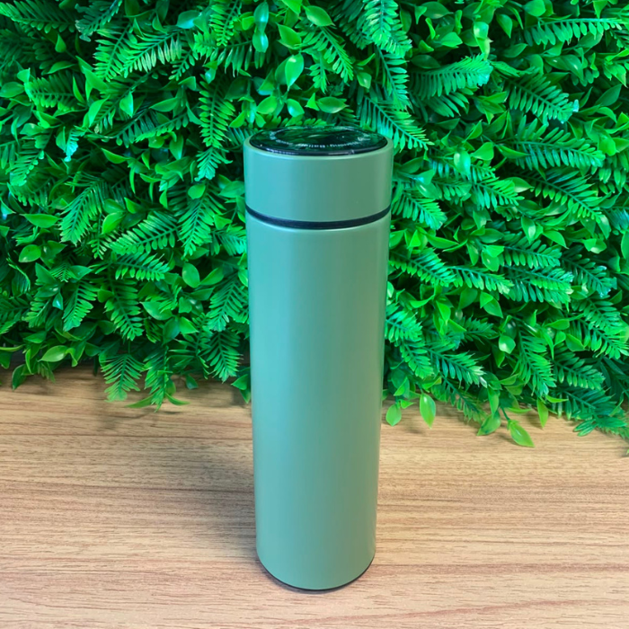 Garrafa Térmica Inteligente 500ml Verde Musgo com Sensor de Temperatura