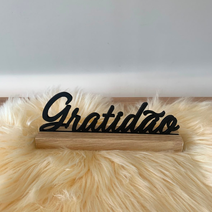 Placa Decorativa Gratidão 20x9cm – Modelo Sortido