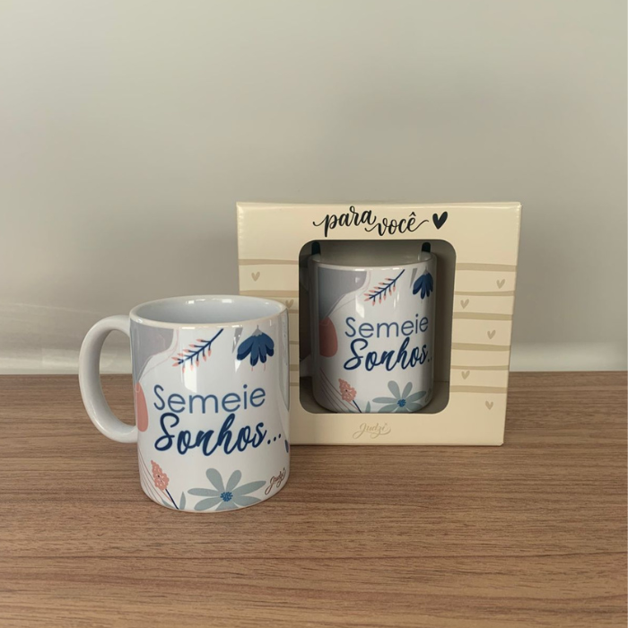 Caneca 300 ml c/ caixa - semeie sonhos - CA812