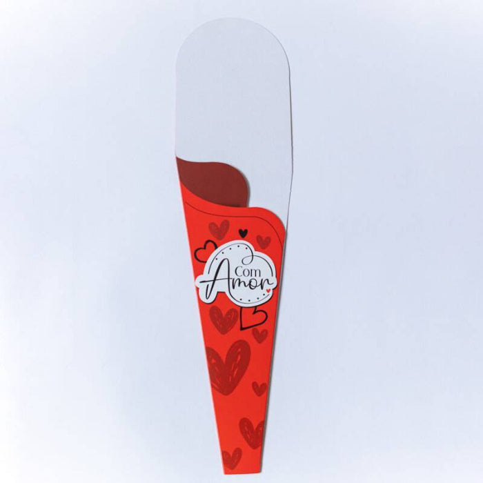 Cone para flor - com amor - fc 08 | 10 unidades