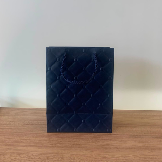 Sacola para Presente de Papel Azul P com Hot Stamping Kit 3 Unidades