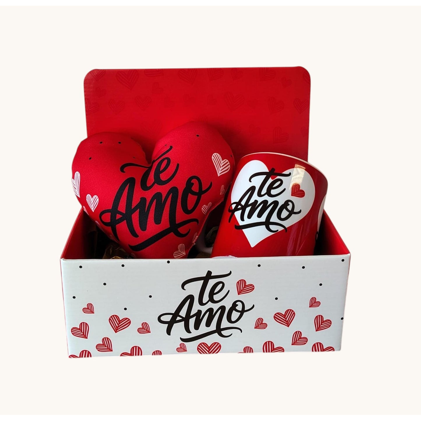 Box Display + Caneca s/ caixa + Mini almofada coração - Te amo - COMBO891