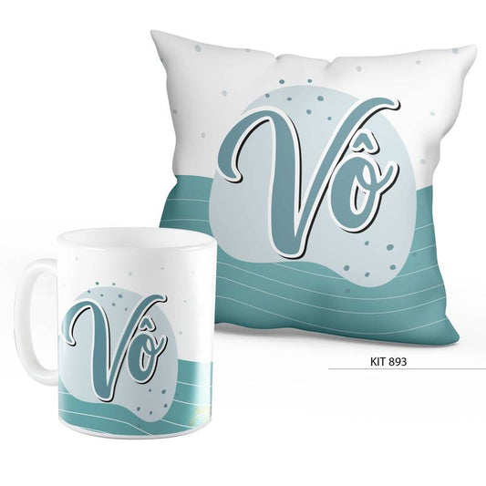 Kit Almofada Quadrada + Caneca - Vô - Kit893