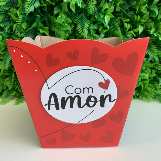 Cachepô CH699  - Com amor/Eu te amo | 3 Unidades