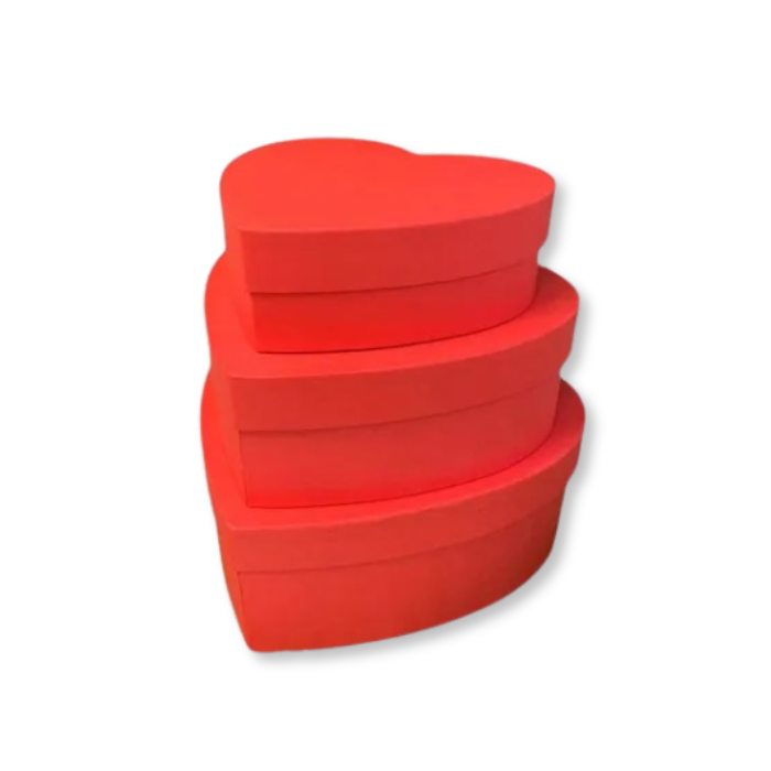 Caixa box coração cartonada-  Vermelho BC01 | 3 Unidades