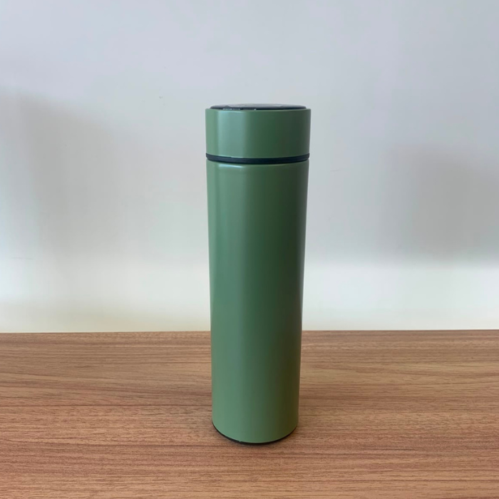 Garrafa Térmica Inteligente 500ml Verde Musgo com Sensor de Temperatura