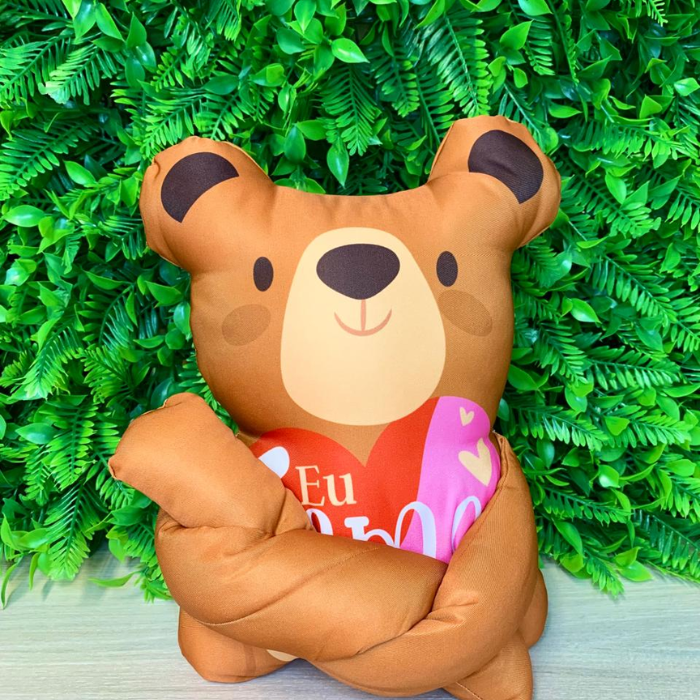 Almofada Grudadinho Urso Eu Amo Você para Cestas e Presentes | AM791