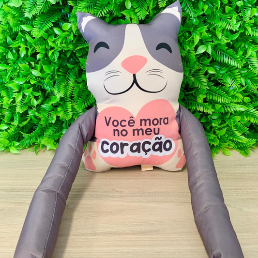 Almofada grudadinho - Gato - Você mora no meu coração- AM794
