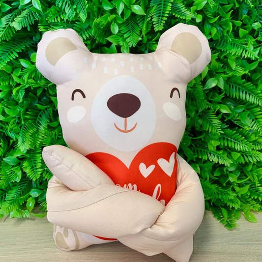 Almofada grudadinho - Urso bege - Com carinho - AM797