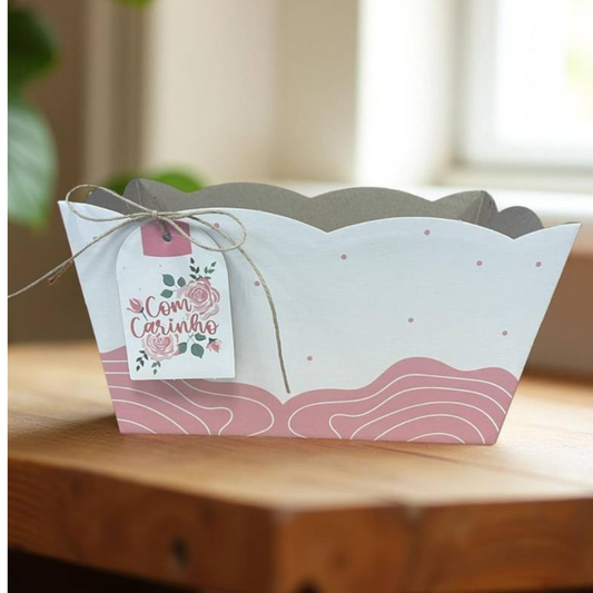 CACHEPÔ DUPLO COM TAG Para Cestas, flores e Presentes  | 3 UNIDADES - CD848