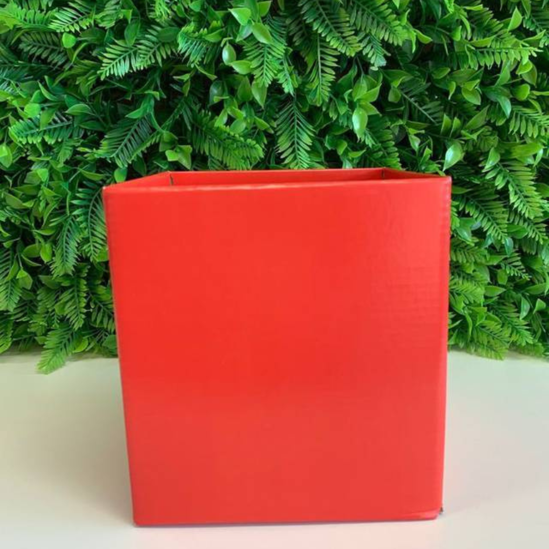 CACHEPÔ QUADRADO para FLORES E CESTAS - VERMELHO |  3 UNIDADES