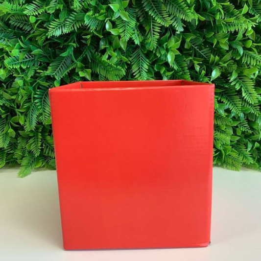 CACHEPÔ QUADRADO para FLORES E CESTAS - VERMELHO |  3 UNIDADES